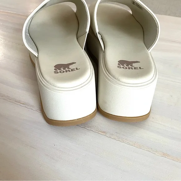 Sorel White Platform Sandals - Picture 5 of 7